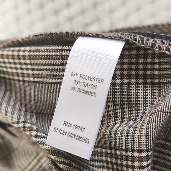 COUNTERPARTS BROWN PLAID WOMENS DRESS PANTS SIZE 8 - Picture 7 of 9